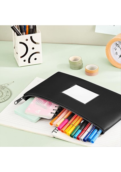 5 Paket Banka Depozito Para Poşetleri Fermuarlı Pu Torbalar Paralar Kozmetik Fatura Faturalar Için Etiketli Nakit Cüzdan Keseleri B (Yurt Dışından) modelleri