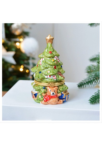 Yeşil Biblo Kutusu Süsleri Noel Tree Mücevher Kutusu Tutucu Organizatör Xmas Takımları Için Takı Tutucu Küpe (Yurt Dışından) modelleri