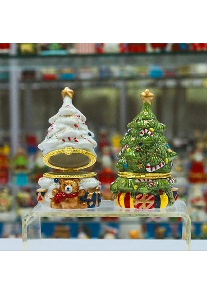 Yeşil Biblo Kutusu Süsleri Noel Tree Mücevher Kutusu Tutucu Organizatör Xmas Takımları Için Takı Tutucu Küpe (Yurt Dışından) indirimleri