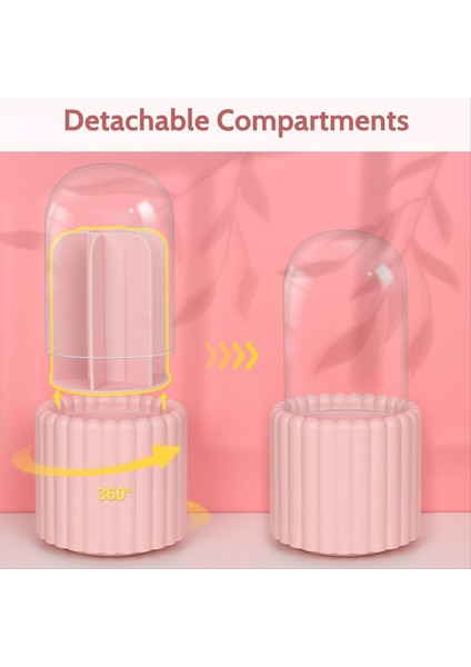 Makyaj Fırçası Organizatörü 360 Derece Dönebilir Yuvarlak Dönen Makyaj Fırçası Tutucu Kapak Fırçası Depolama Kutusu Kapları C (Yurt Dışından) modelleri