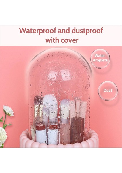 Makyaj Fırçası Organizatörü 360 Derece Dönebilir Yuvarlak Dönen Makyaj Fırçası Tutucu Kapak Fırçası Depolama Kutusu Kapları C (Yurt Dışından) fırsatları