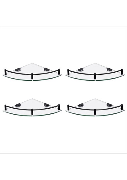 4x Banyo Rafları Banyo Cam Köşe Raf Duvarı Monte Duş Jeli/soap-A Depolamak Için Temperli Cam Raf (Yurt Dışından)