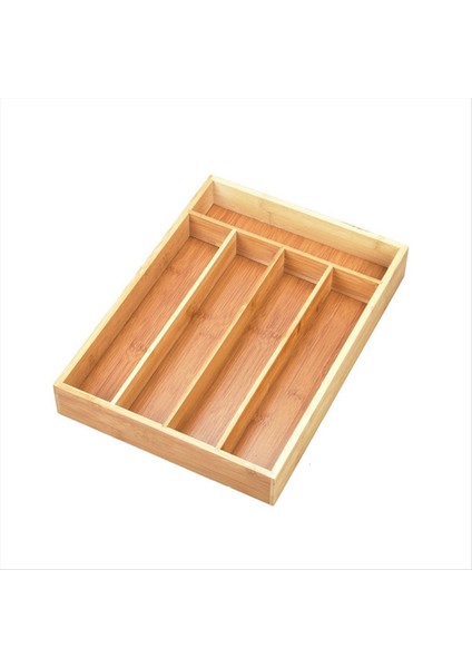Bambu Çatal Bıçak Bıçak Teslim Tepsisi Depolama Tepsisi Raf Saklama Kutusu 5 Bölme Tepsisi Mutfak Çekmece Depolama Rafı (Yurt Dışından)