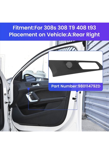 Peugeot 308S Için Yeni 308 T9 Yeni 408 T93 Kapı Iç Trim Panel Trim Kapak Kapağı Kontrolör Trim Kapağı 98011479ZD A (Yurt Dışından) fırsatları