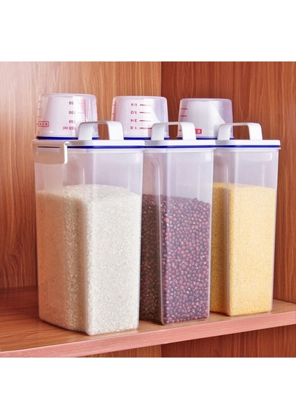 Pirinç ve Tahıl Gıda Depolama Kavanozları Depolama Kavanozları Ölçüm Bardakları Mutfak Nemi Korumalı ve Böcek Dövüş Mühürlü Kavanozlar (Yurt Dışından) fırsatları