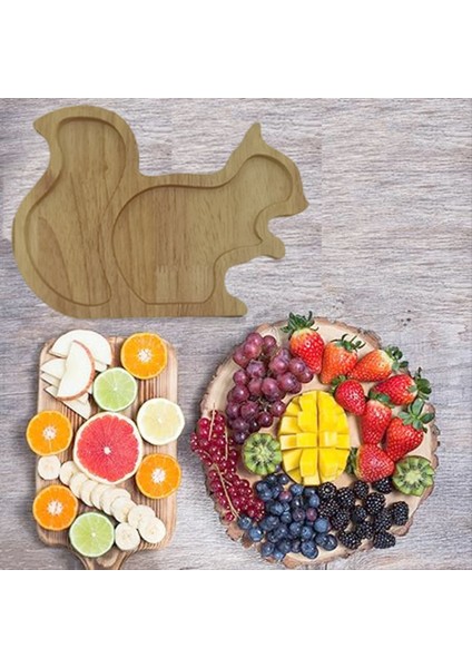 D-Snack Plaka Alan Tasarlayan Squirrel Ahşap Tepsisi Armut Meyve Tepsisi Somun Konteyner Takım Aksesuarları (Yurt Dışından) fırsatları