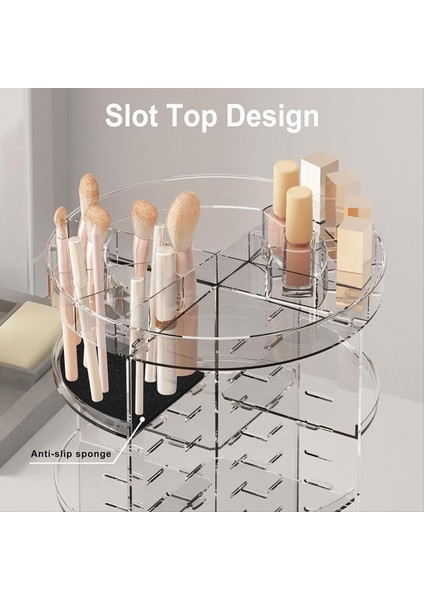 360 Dönen Makyaj Organizatörü Yuva Üstü Dönen Cilt Bakımı Organizatörleri Ayarlanabilir Katmanlı Kozmetik Depolama Rafı (Yurt Dışından) fırsatları