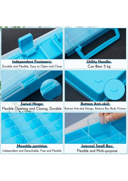 2pcs 48 Izgaralar Çıkarılabilir Bölücüler ile Plastik Organizatör Kutusu Oyuncak Koleksiyoncu Kasa Şeffaf Bölme Konteyner Saklama (Yurt Dışından) modelleri