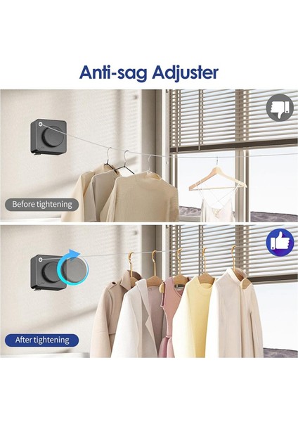 Geri Çekilebilir Çamaşırhane Açık Havada 14FT Ağır Hizmet Tipi Giysiler Kurutma Çamaşır Hattı Duvara Monte Clothesline Gri (Yurt Dışından) fırsatları