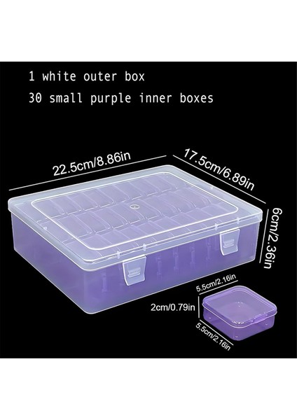 Morlu Kapaklı Mor Mini Alet Kutusu 30 Bölme Küçük Ürünler El Sanatları Saklama Kutusu Mücevher Küçük Parça Saklama Kutusu (Yurt Dışından) fiyatları