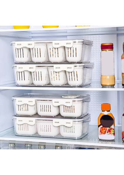 Kaplamalı Servis Tepsisi Kapak 6 Bölmeli Sebzeler Tepsisi Taşınabilir Kare Snackle Kutusu Istiflenebilir Seyahat Depolama Kapları (Yurt Dışından) fırsatları