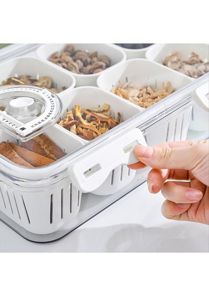 Kaplamalı Servis Tepsisi Kapak 6 Bölmeli Sebzeler Tepsisi Taşınabilir Kare Snackle Kutusu Istiflenebilir Seyahat Depolama Kapları (Yurt Dışından) indirimleri