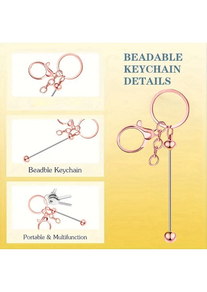 12 Adet Metal Boncuklu Anahtarlık Çubukları Boncuklar Için Boşluklar Kolye Takı Takıları Dıy El Sanatları Anahtarlık Yapma (Yurt Dışından) modelleri