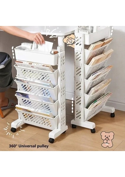 Depolama Rafları Kitap Rafları Hareketli Çok Katmanlı Raflar Masaüstü Depolama Sepetleri 6 Katmanlar (Yurt Dışından) indirimleri