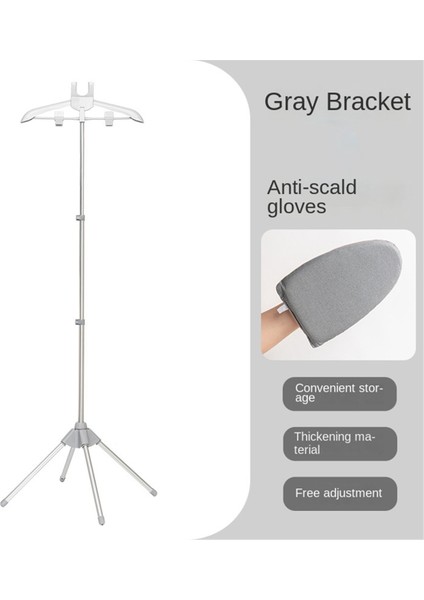 Ev Zemin Asılı Ütü Rafı Ekran Raf Giysisi Askı Kıyafetleri Katlanabilir Tripod Buharlı Askı Gri (Yurt Dışından) fiyatları