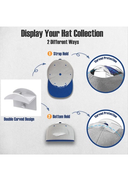 Duvar Için Beyzbol Şapka Tutucu Beyzbol Şapkaları Için Yapışkan Şapka Rafları Süper Güçlü Şapka Ekran Kancaları Sondaj-B Yok (Yurt Dışından) modelleri