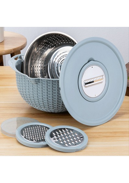 Kara Kenarı Karıştırma Kasesi Grater Seti Kevgir Kase Meyve Süzgeç Kasesi Kehanetler ve Gıda Süzgeçleri Döndürülebilir Mutfak Kase-B (Yurt Dışından)