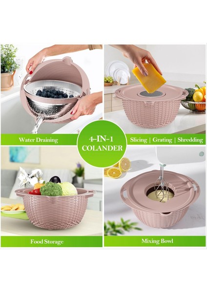 Kara Kenarı Karıştırma Kasesi Grater Seti Kevgir Kase Meyve Süzgeç Kasesi Kehanetler ve Gıda Süzgeçleri Döndürülebilir Mutfak Kase-B (Yurt Dışından) fırsatları