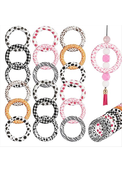 18 Adet Silikon Boncuklu O Dizme Için Delikli Halkalar 65MM Silikon Boncuk Boncuklar Keychain ve Dıy Kolye Için Toplu Döngü (Yurt Dışından) fiyatları