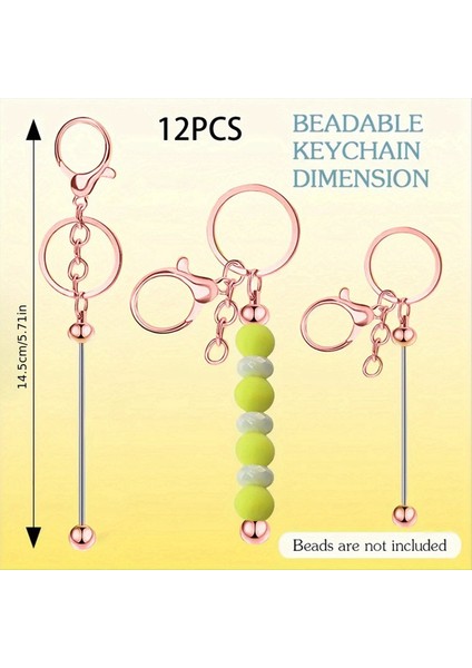 12 Adet Metal Boncuklu Anahtarlık Çubukları Boncuklar Için Boşluklar Kolye Takı Takıları Dıy El Sanatları Anahtarlık Yapma (Yurt Dışından) indirimleri