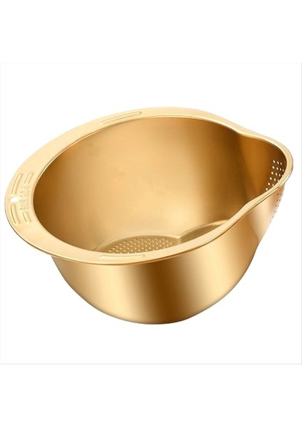 Çok Kullanımlı Havza Pirinç Yıkama Kasesi Sebze Yıkayıcı Metal Kevsör Paslanmaz Çelik Sebze Süzgeç Mutfak Aleti (Yurt Dışından)