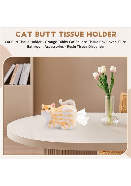 Cat Butt Doku Tutucu - Turuncu Toybur Kedi Square Doku Kutusu Kapak - Sevimli Banyo Aksesuarları - Reçine Doku Dağıtıcısı (Yurt Dışından) fırsatları