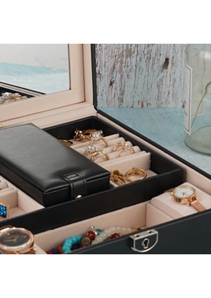 Çok Fonksiyonlu Takılar Depolama Kutusu Yüzük Küpe Takı Kutusu Izleme Kolye Bilezik Takı Kutusu (Yurt Dışından) fiyatları