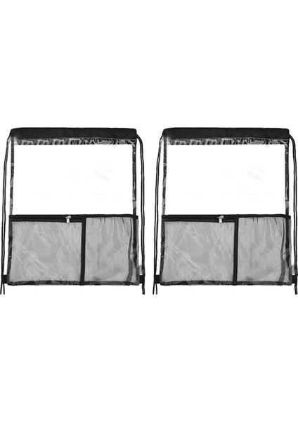 2 Paket Clear Drawstring Çantası Stadyumu Onaylandı Şeffaf Pvc Drawstring Sırt Çantası&#39 Na Bakın (Yurt Dışından)