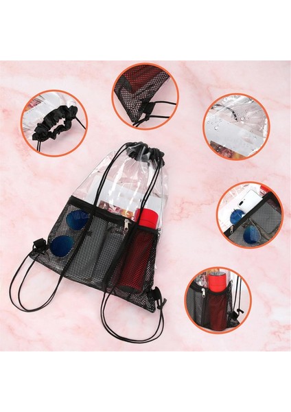 2 Paket Clear Drawstring Çantası Stadyumu Onaylandı Şeffaf Pvc Drawstring Sırt Çantası&#39 Na Bakın (Yurt Dışından) fırsatları