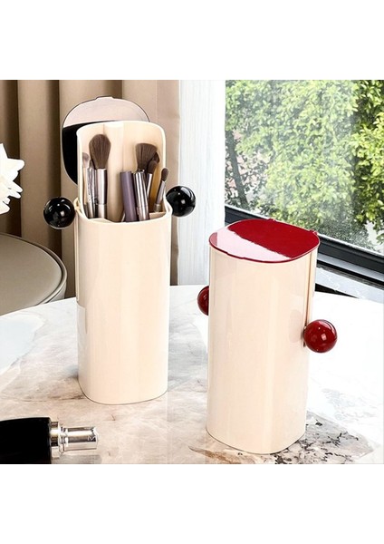 Otomatik Kaldırma Toz Geçirmez Dört Bölmeli Makyaj Fırçası Saklama Tutucusu Kozmetik Makyaj Fırça Tutucuyu Siyah (Yurt Dışından) fiyatları