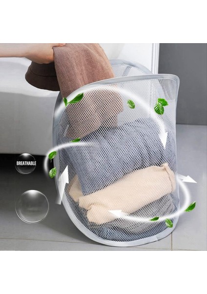 3 Adet Asılı Çamaşır Sepeti Katlanabilir Örgü Çamaşır Sepeti Kirli Keten Sepet Saplı Kapak Çamaşır Sepeti (Yurt Dışından) fiyatları