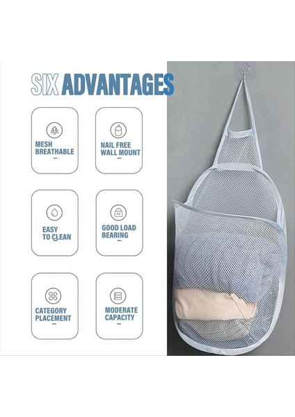 3 Adet Asılı Çamaşır Sepeti Katlanabilir Örgü Çamaşır Sepeti Kirli Keten Sepet Saplı Kapak Çamaşır Sepeti (Yurt Dışından) modelleri