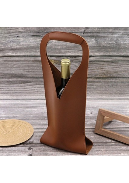 Deri Şarap Çantası Şarap Şişesi Tutucu El Çantası Çantası Noel Düğün Seyahat Doğum Günü D (Yurt Dışından) fırsatları