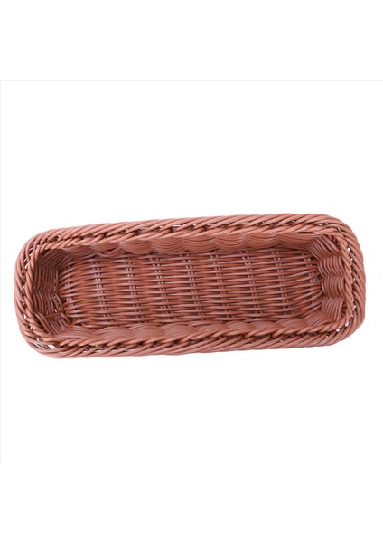 6pc Rattan Plastik Sepet Çatal Bıçak Sepeti Dikdörtgen Depolama Kutusu Çatal Bıçak Takımı Çatal Çubukları Ekmek Kek Meyve Depolama (Yurt Dışından) fiyatları