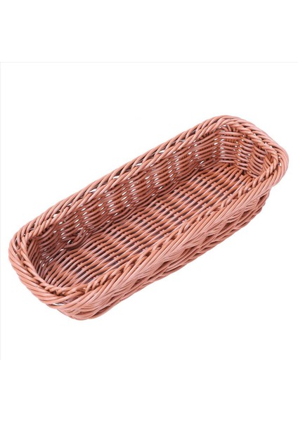6pc Rattan Plastik Sepet Çatal Bıçak Sepeti Dikdörtgen Depolama Kutusu Çatal Bıçak Takımı Çatal Çubukları Ekmek Kek Meyve Depolama (Yurt Dışından) modelleri