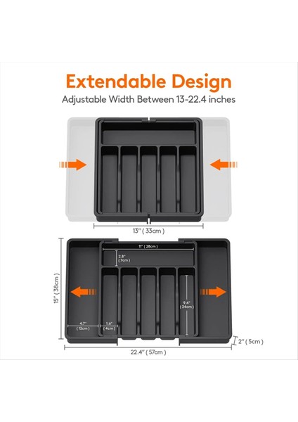 Genişletilebilir Çatal Teşheri Çekmecesi Organizatör Gümüş Çekme Takımı Çekmece Tepsi Silverware Pluser Organizer Mutfak Depolama (Yurt Dışından) fırsatları
