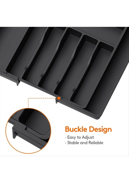 Genişletilebilir Çatal Teşheri Çekmecesi Organizatör Gümüş Çekme Takımı Çekmece Tepsi Silverware Pluser Organizer Mutfak Depolama (Yurt Dışından) indirimleri