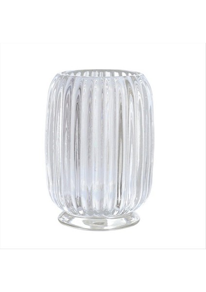 Cam Makyaj Fırçası Tutucu Kristal Kozmetik Makyaj Organizatörü Eyeliners Kalem Tutucu Organizatör Cam Çizgili Vazo A (Yurt Dışından)