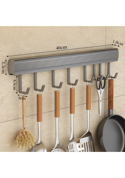 8-Gooks Mutfak Kanca Rafı Duvar Monte Askı Rafı Kürek Kürek Kesme Tahtası Organizatör Mutfak Aksesuarları Gri (Yurt Dışından) fırsatları