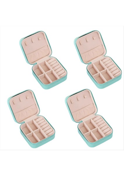 Mini Mücevher Kutusu Pu Deri Taşınabilir Seyahat Mücevher Depolama Kutusu Küpe Kolye Depolama Mavi (Yurt Dışından)