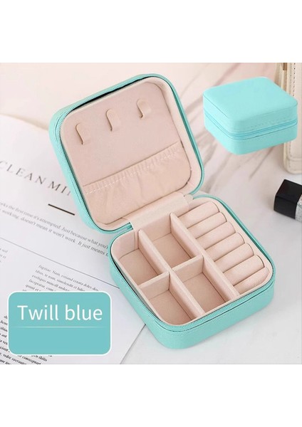 Mini Mücevher Kutusu Pu Deri Taşınabilir Seyahat Mücevher Depolama Kutusu Küpe Kolye Depolama Mavi (Yurt Dışından) fiyatları