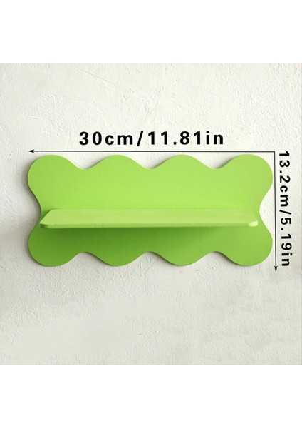 Ahşap Dalgalı Depolama Rafı Duvar Rafı Ev Dekorasyon Yeşil (Yurt Dışından) fırsatları