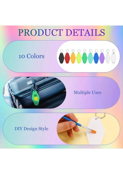 20 Pcs Otel Anahtarlık Boş Anahtar Yüzükler 10 Renkli Gökkuşağı Plastik Rhombus Motel Anahtarlık Sublimasyon Anahtarlık Boşlukları (Yurt Dışından) fırsatları