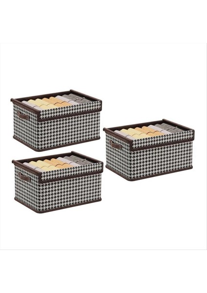 3 Adet Kapak Çelik Çerçeveli Yük Taşıma ile Giysi Depolama Kutusu Deforme Olmaz Katlanabilir Saklama Kutusu Toz Pantolon Depolama Sepeti (Yurt Dışından)