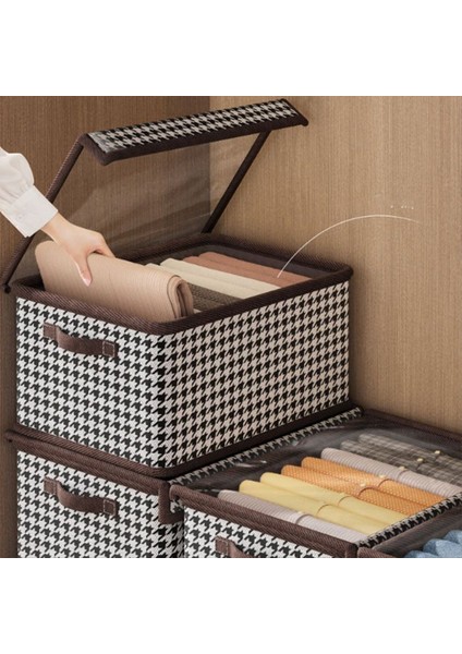 3 Adet Kapak Çelik Çerçeveli Yük Taşıma ile Giysi Depolama Kutusu Deforme Olmaz Katlanabilir Saklama Kutusu Toz Pantolon Depolama Sepeti (Yurt Dışından) modelleri