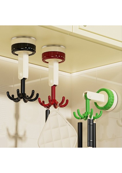 360 Derece Dönen Katlanır Kanca Kendi Yapışkan Vantuz Kancaları Dönen Mutfak Eşyası Tutucu Siyah (Yurt Dışından) fiyatları