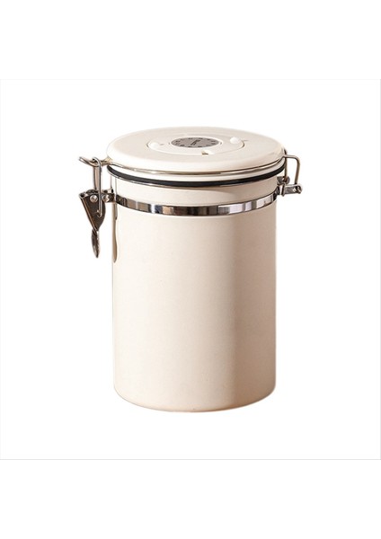 Kahve Tenekesi Hava Geçirmez Fasulye Konteyneri ile Tarih Izleyicisi Paslanmaz Çelik Mutfak Saklama Kutusu 1 8l Beyaz (Yurt Dışından)