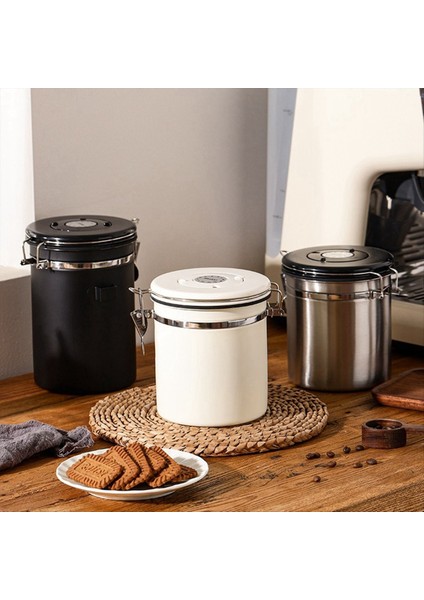 Kahve Tenekesi Hava Geçirmez Fasulye Konteyneri ile Tarih Izleyicisi Paslanmaz Çelik Mutfak Saklama Kutusu 1 8l Beyaz (Yurt Dışından) fırsatları