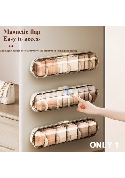 Duvara Monte Iç Çamaşırı ve Çorap Organizatörü-Yatak Odası Gardıropu Için Toz Geçirmez Saklama Kutusu Verimli Alan Tasarrufu Tasarımı (Yurt Dışından) indirimleri