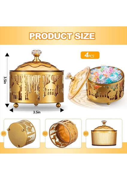 4 Adet Kapaklı Ramazan Tepsileri Eid Mübarek Tepsisi Ramazan Plakası Ramazan Süslemeleri Ramazan Yemek Depolama Konteyneri (Yurt Dışından) fiyatları